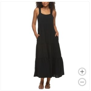 NWT Felina‎ Women's Tiered Maxi Dress Black